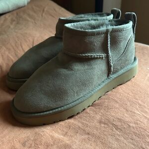 UGG Taupe Suede Boots with Plush Lining